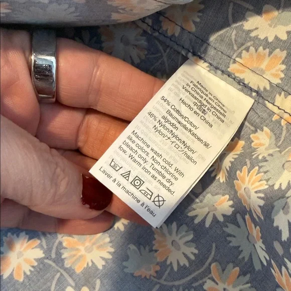 Madewell Womens Flattering Ruffle-Neck Anorak Raincoat French Floral XXL
